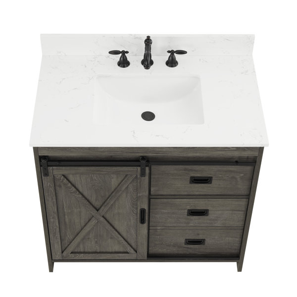 Sand & Stable Jillian 36'' Single Bathroom Vanity with Engineered Stone
